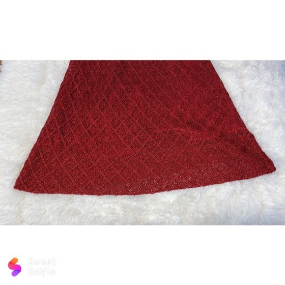 Carmen Marc Valvo-Red Formal/Gown Bead Dress - Picture 3 of 5